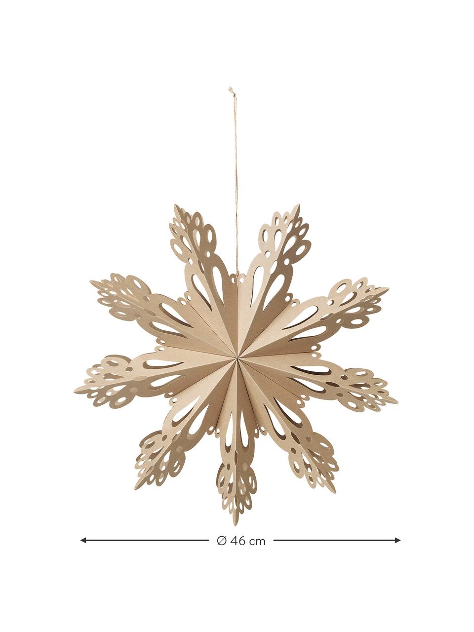Ciondolo a fiocco di neve XL Snowflake, Ø46 cm, Carta, Beige, Ø 46 cm