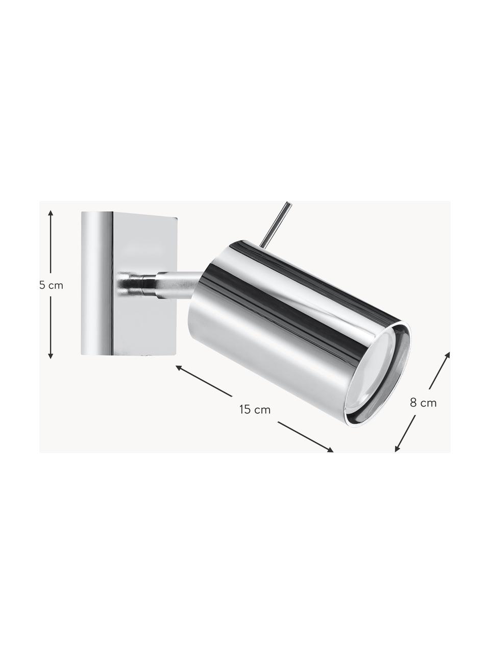 Verstellbarer Wand- und Deckenstrahler Etna, Silberfarben, B 8 x T 15 cm