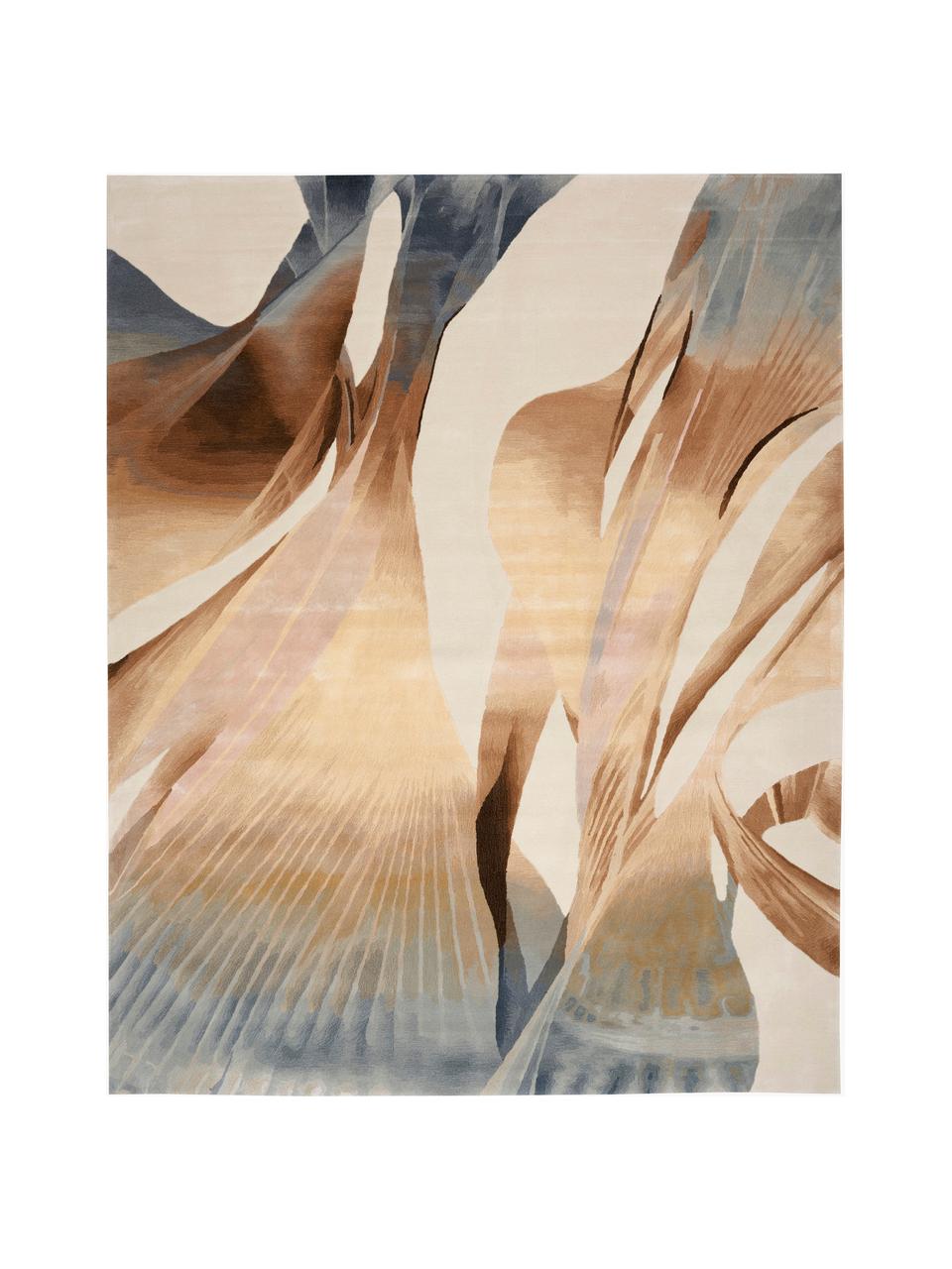 Ručne tkaný koberec s krátkym vlasom s reliéfom Prismatic, Odtiene sivej, béžovej a hnedej, Š 120 x D 180 cm (veľkosť S)