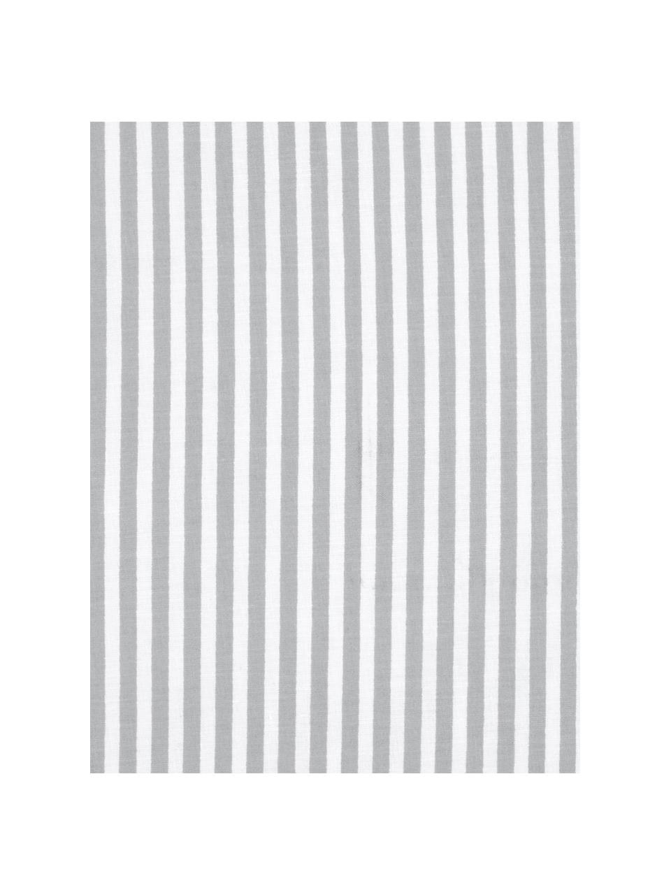 Funda de almohada de algodón Lorena, Gris claro, blanco crema, An 45 x L 110 cm