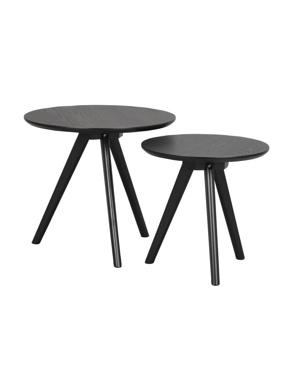 Table d'appoint Yumi, 2 élém., Noir, Lot de différentes tailles