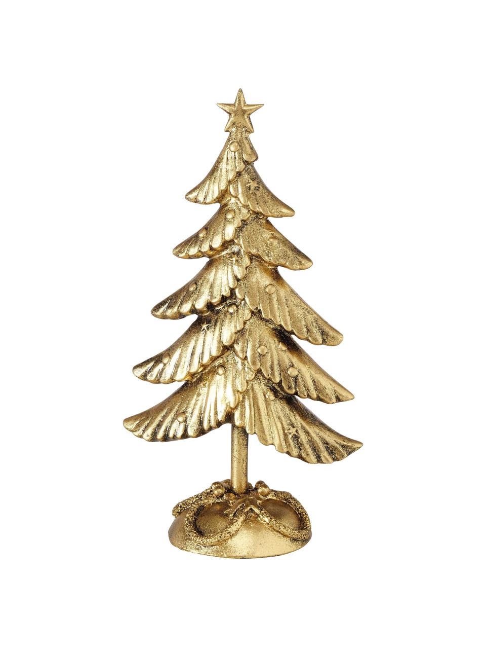 Deko-Weihnachtsbaum Ville in Goldfarben, Kunstharz, Goldfarben, B 17 x H 32 cm