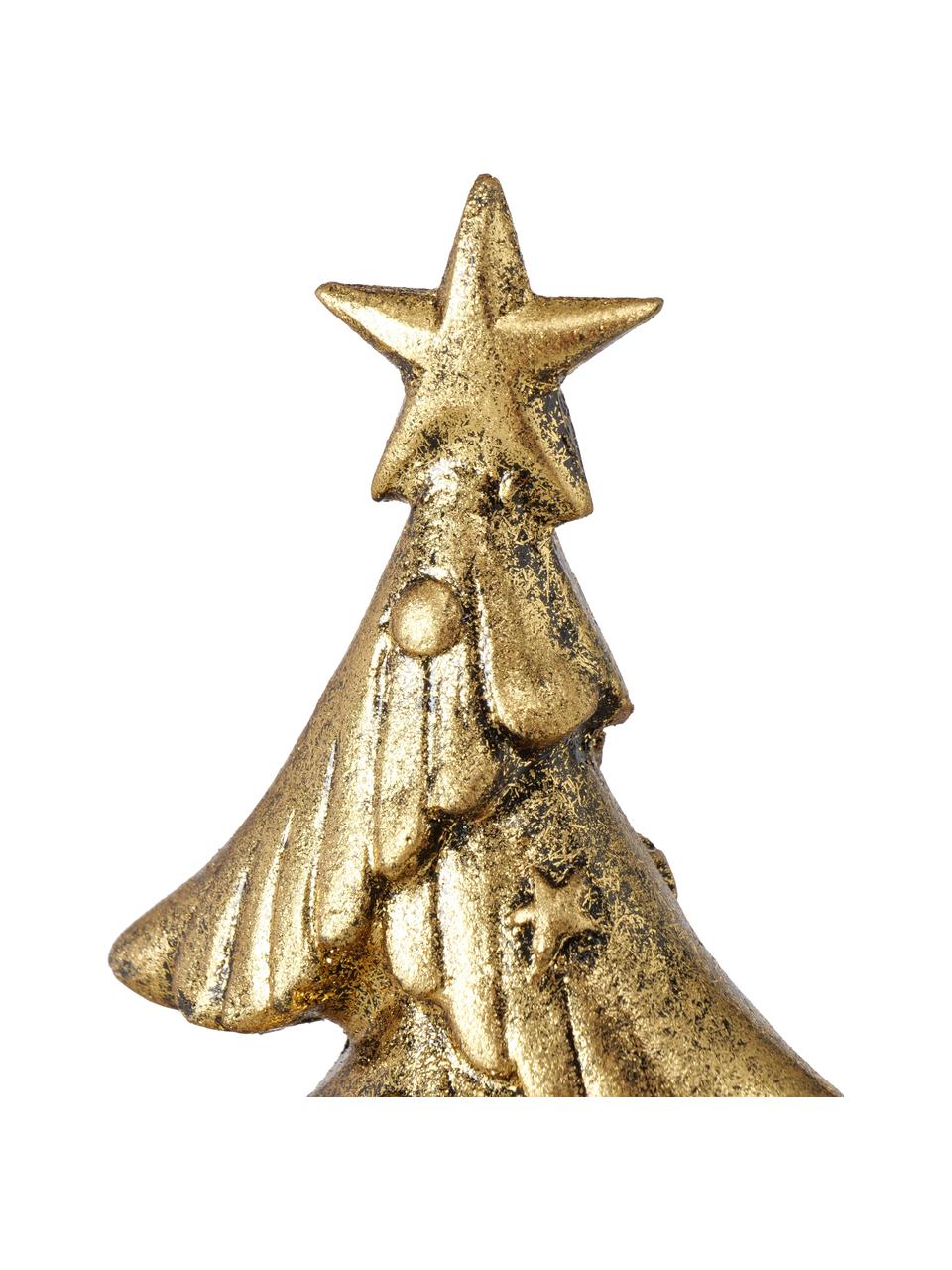 Dekoratívny vianočný stromček Ville , odtiene zlatej, Syntetická živica, Odtiene zlatej, Š 17 x V 32 cm