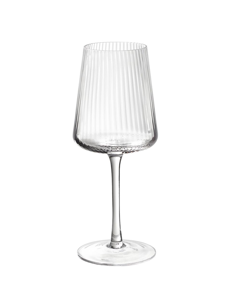 Verres à vin blanc faits main Cami, 4 pièces, Verre, soufflé bouche, Transparent, Ø 8 x haut. 22 cm