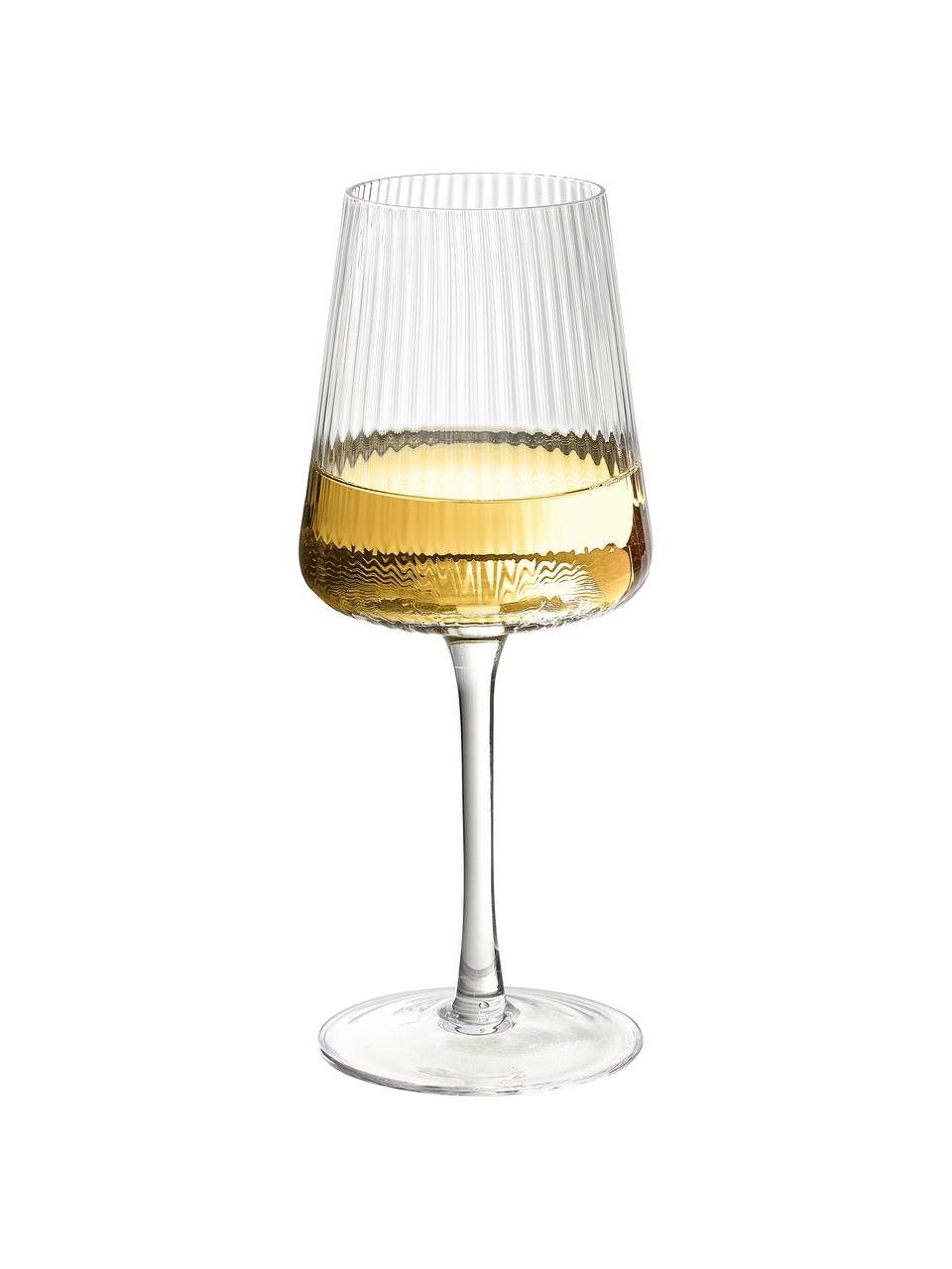 Verres à vin blanc faits main Cami, 4 pièces, Verre, soufflé bouche, Transparent, Ø 8 x haut. 22 cm