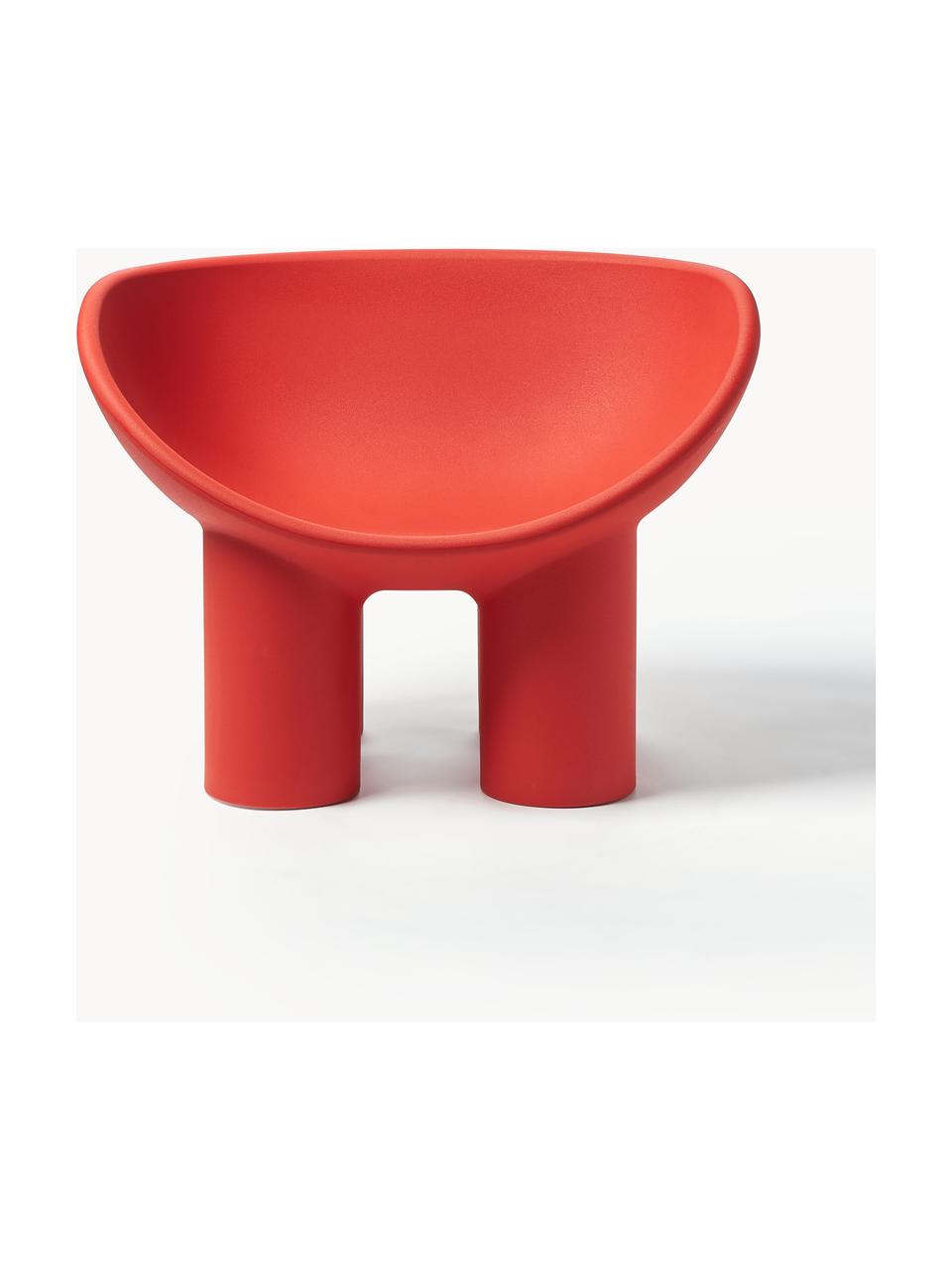 Kunststof loungefauteuil Roly Poly, Kunststof, Koraalrood, B 84 x D 57 cm