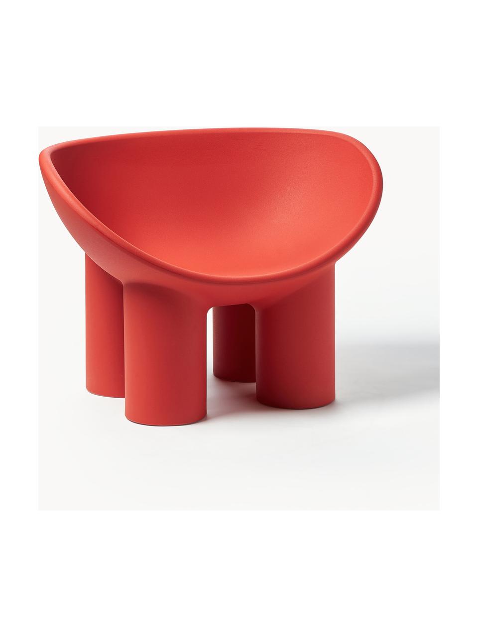 Kunststof loungefauteuil Roly Poly, Kunststof, Koraalrood, B 84 x D 57 cm