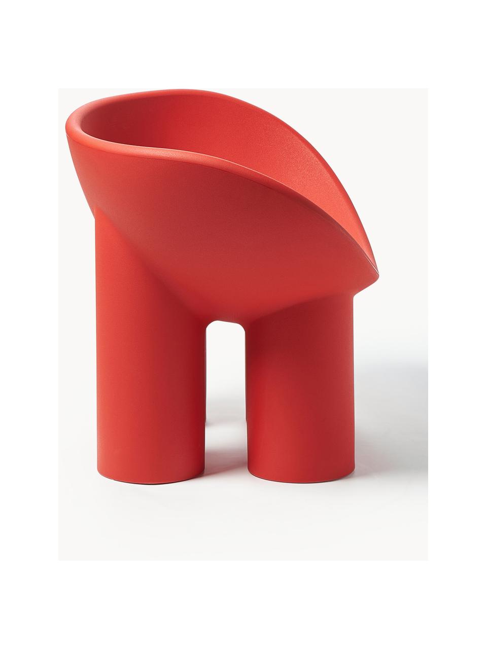 Kunststof loungefauteuil Roly Poly, Kunststof, Koraalrood, B 84 x D 57 cm