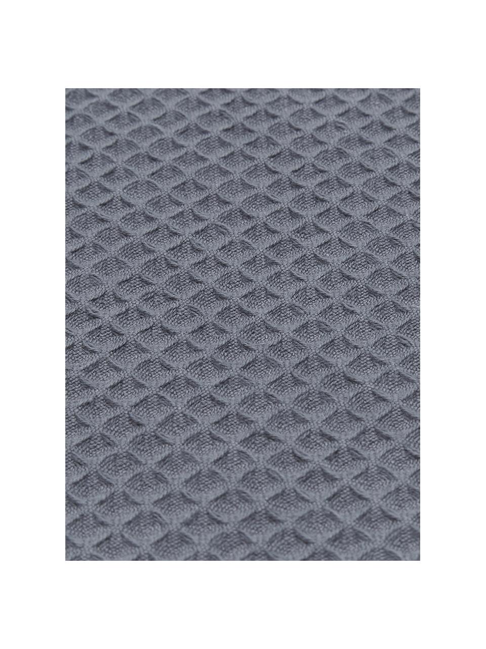 Serviette de toilette coton pur gaufré Karima, Gris foncé