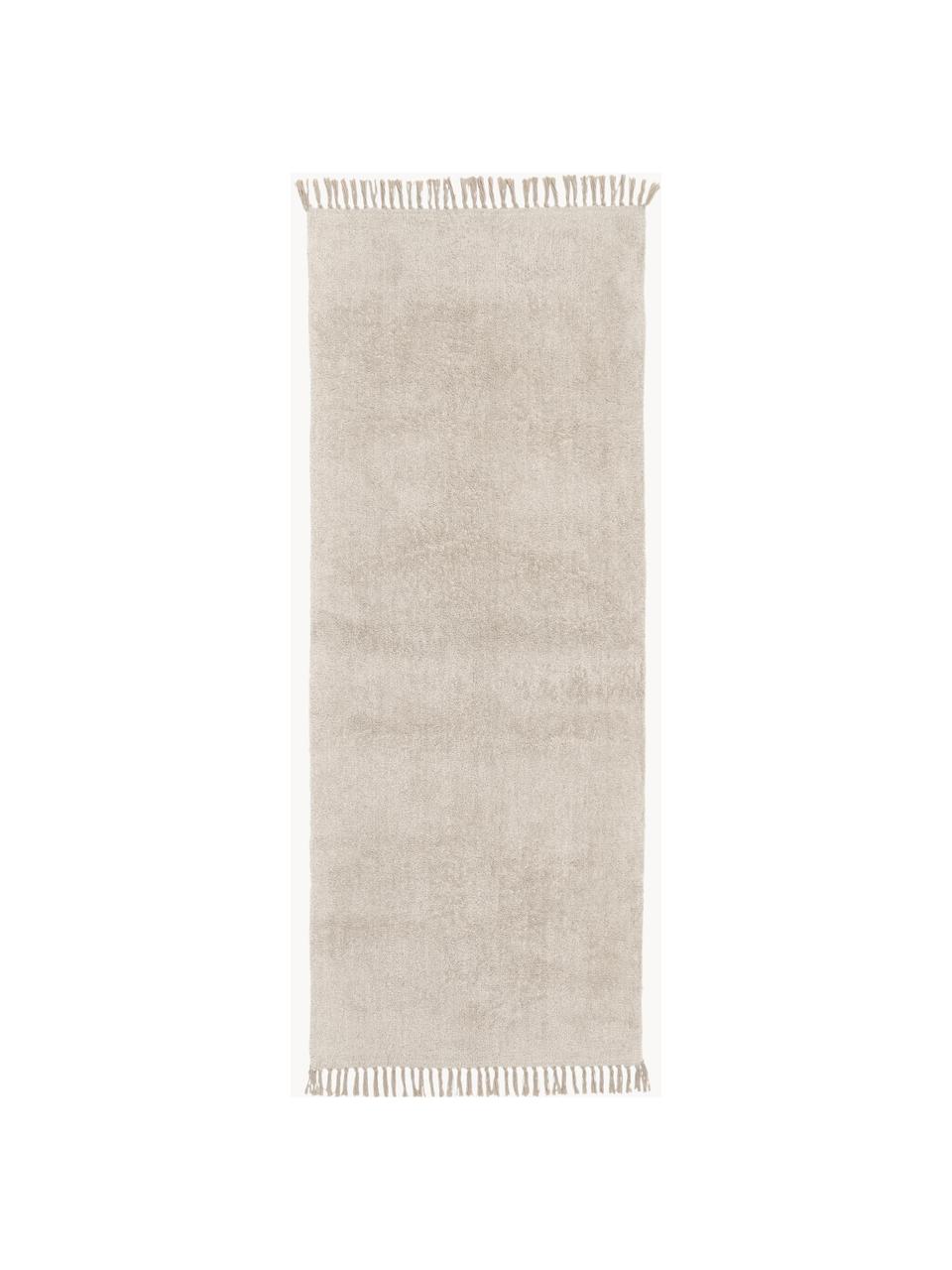 Bavlnený behúň so strapcami Daya, Svetlobéžová, Š 80 x D 200 cm