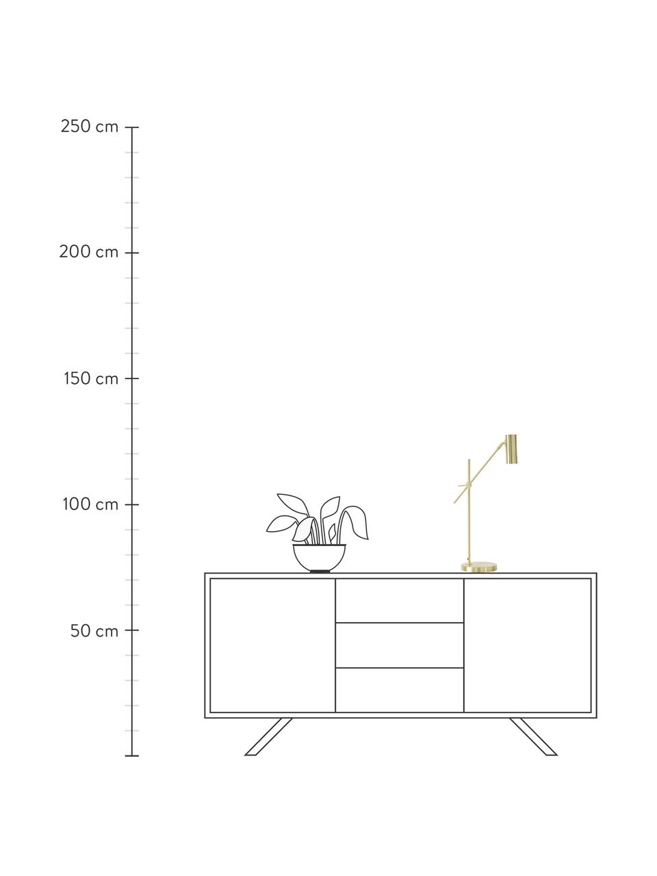 Schreibtischlampe Cassandra, Lampenschirm: Metall, vermessingt, Lampenfuß: Metall, vermessingt, Goldfarben, glänzend, T 47 x H 55 cm