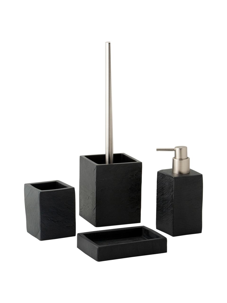 Dávkovač mýdla v břidlicovém vzhledu Slate, Černá, Š 7 cm, V 17 cm