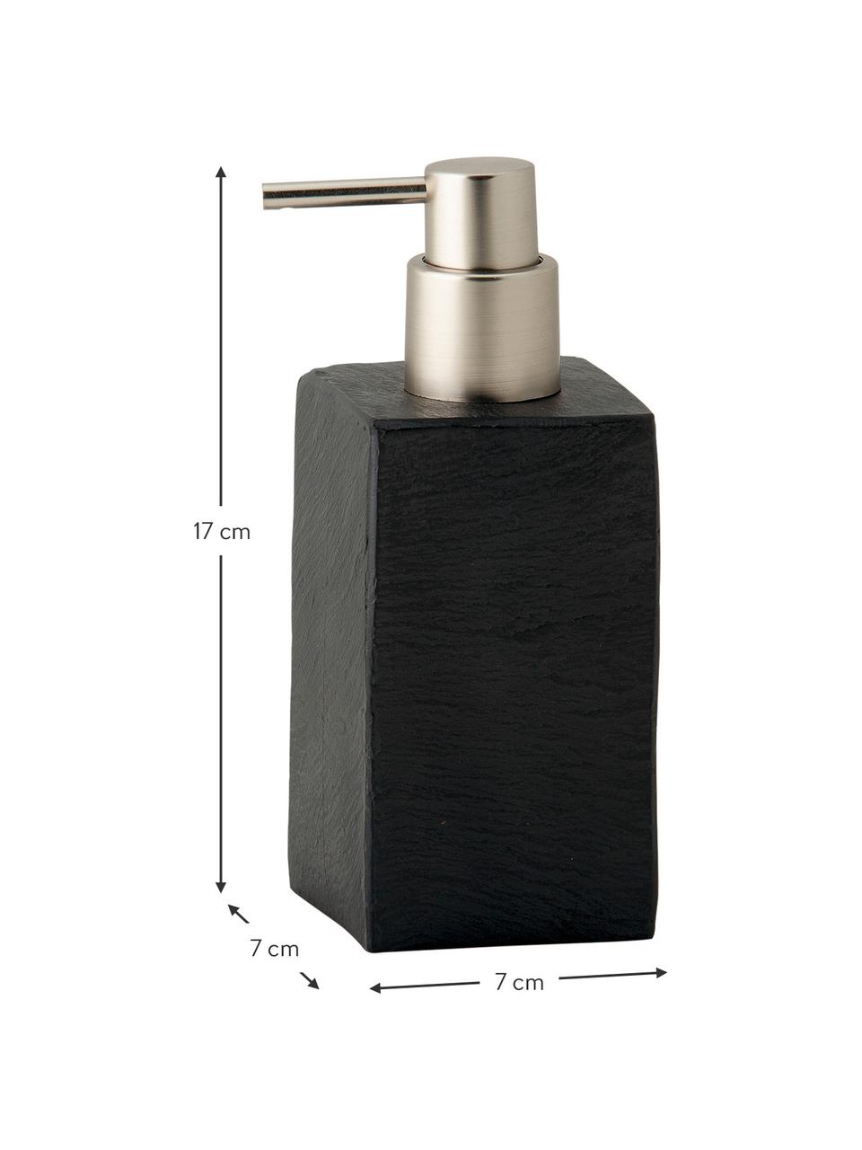 Dávkovač mýdla v břidlicovém vzhledu Slate, Černá, Š 7 cm, V 17 cm