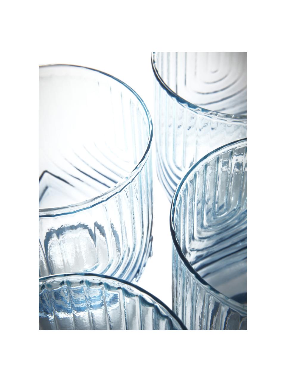 Szklanka Imani, 4 szt., Szkło, Niebieski, transparentny, Ø 9 x W 10 cm, 400 ml