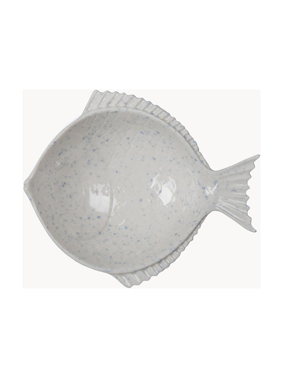 Schälchen Doris in Fischform, gesprenkelt, Porzellan, Gebrochenes Weiss, gesprenkelt, B 17 x H 5 cm