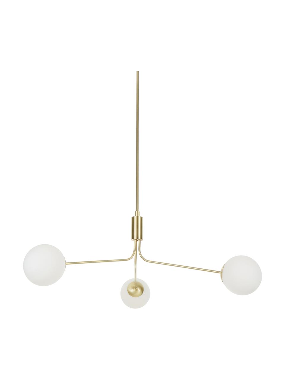 Grande suspension dorée moderne Darcy, Laiton, blanc