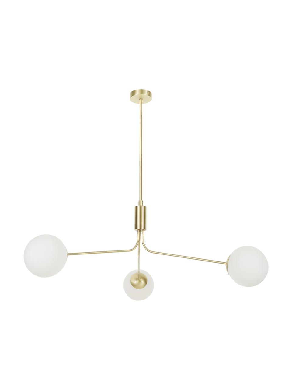 Grande suspension dorée moderne Darcy, Laiton, blanc