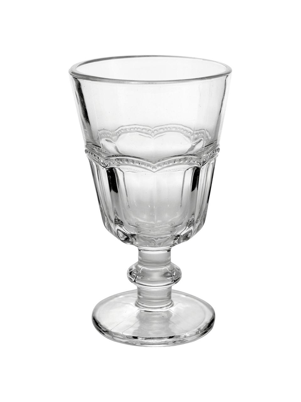 Weingläser Floyd mit verspieltem Relief, 6er-Set, Glas, Transparent, Ø 9 x H 14 cm