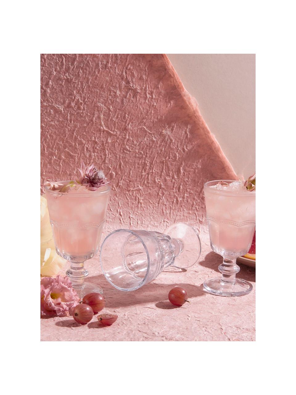 Wijnglazen Floyd met gespiegeld reliëf, 6-delig, Glas, Transparant, Ø 9 x H 14 cm