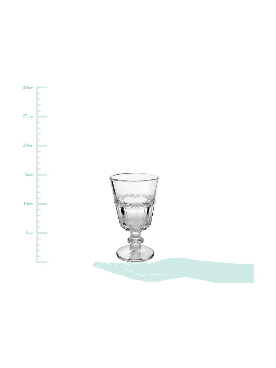 Weingläser Floyd mit verspieltem Relief, 6er-Set, Glas, Transparent, Ø 9 x H 14 cm