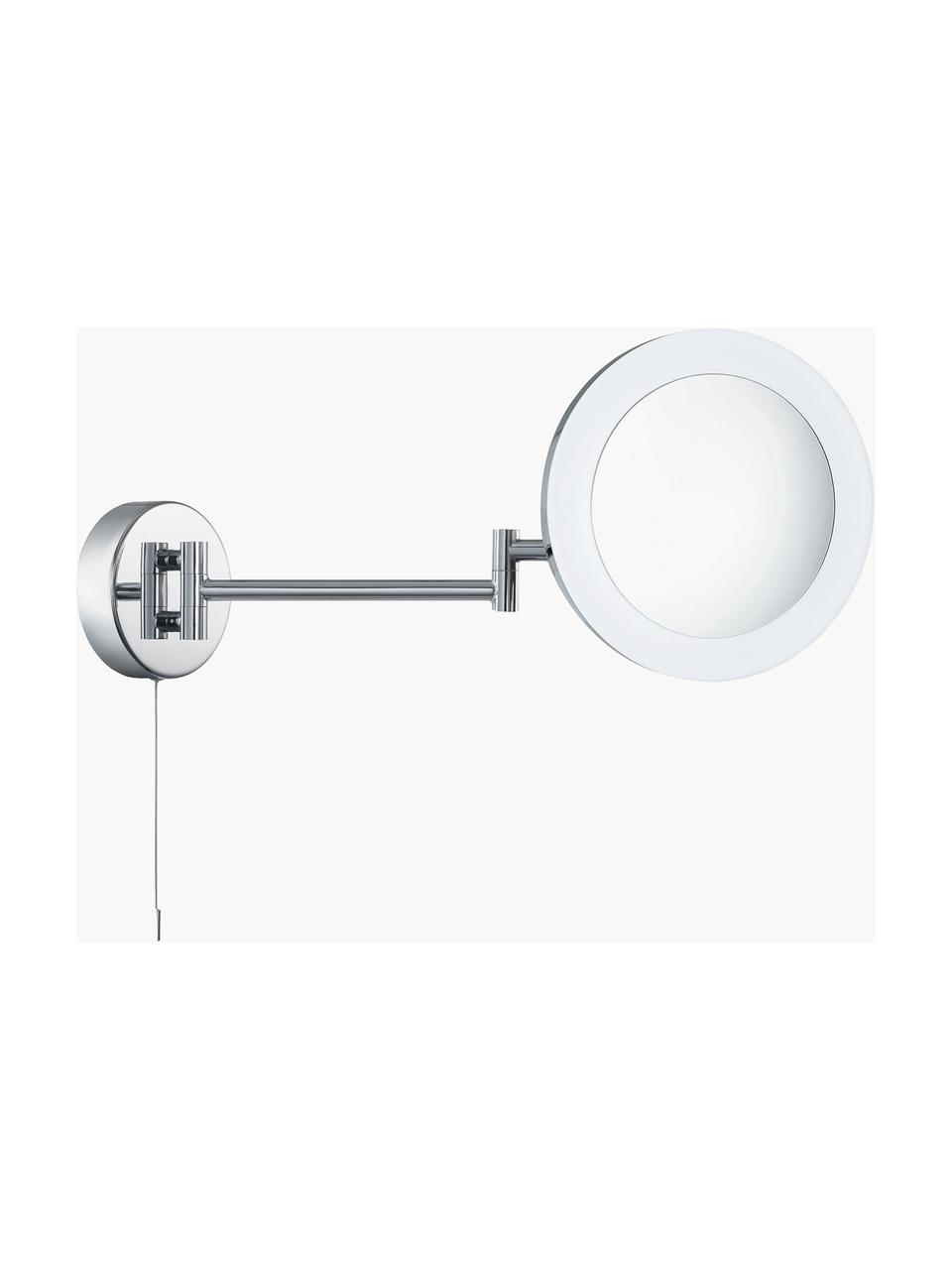 LED-Kosmetikspiegel Magnifying mit Vergrösserung, Gestell: Stahl, beschichtet, Silberfarben, B 40 x H 20 cm