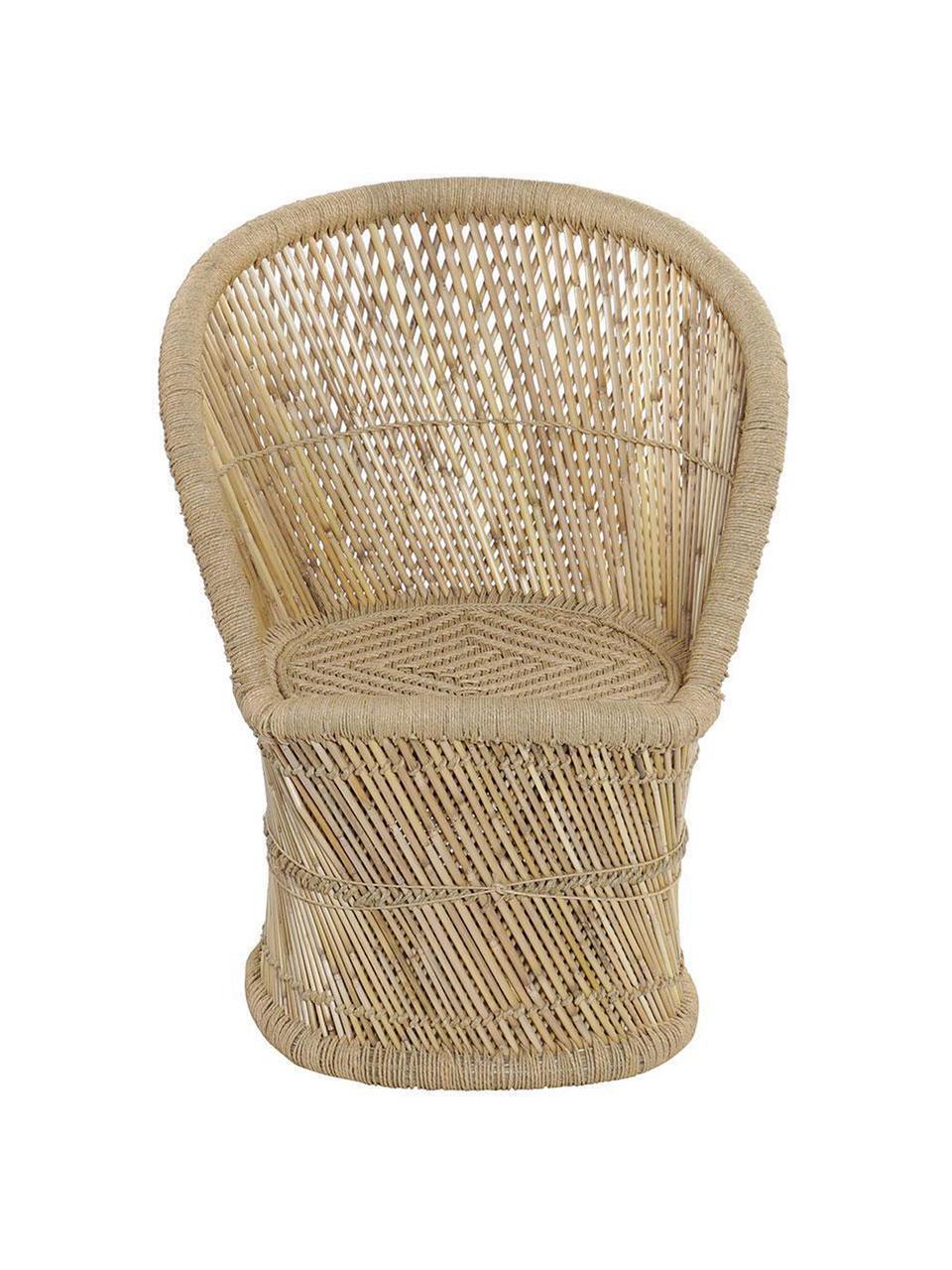 Silla con reposabrazos Crudi, Bambú, cuerda, Beige, An 68 x F 48 cm