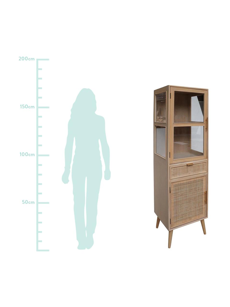 Vitrina Cayetana, Estructura: tablero de fibras de dens, Beige, An 47 x Al 174 cm