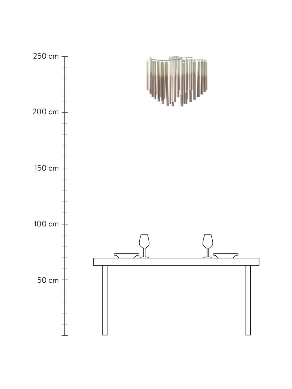 Lámpara de techo de diseño Coralie, Pantalla: 100% madera de fresno, Blanco, beige, Ø 12 x Al 45 cm