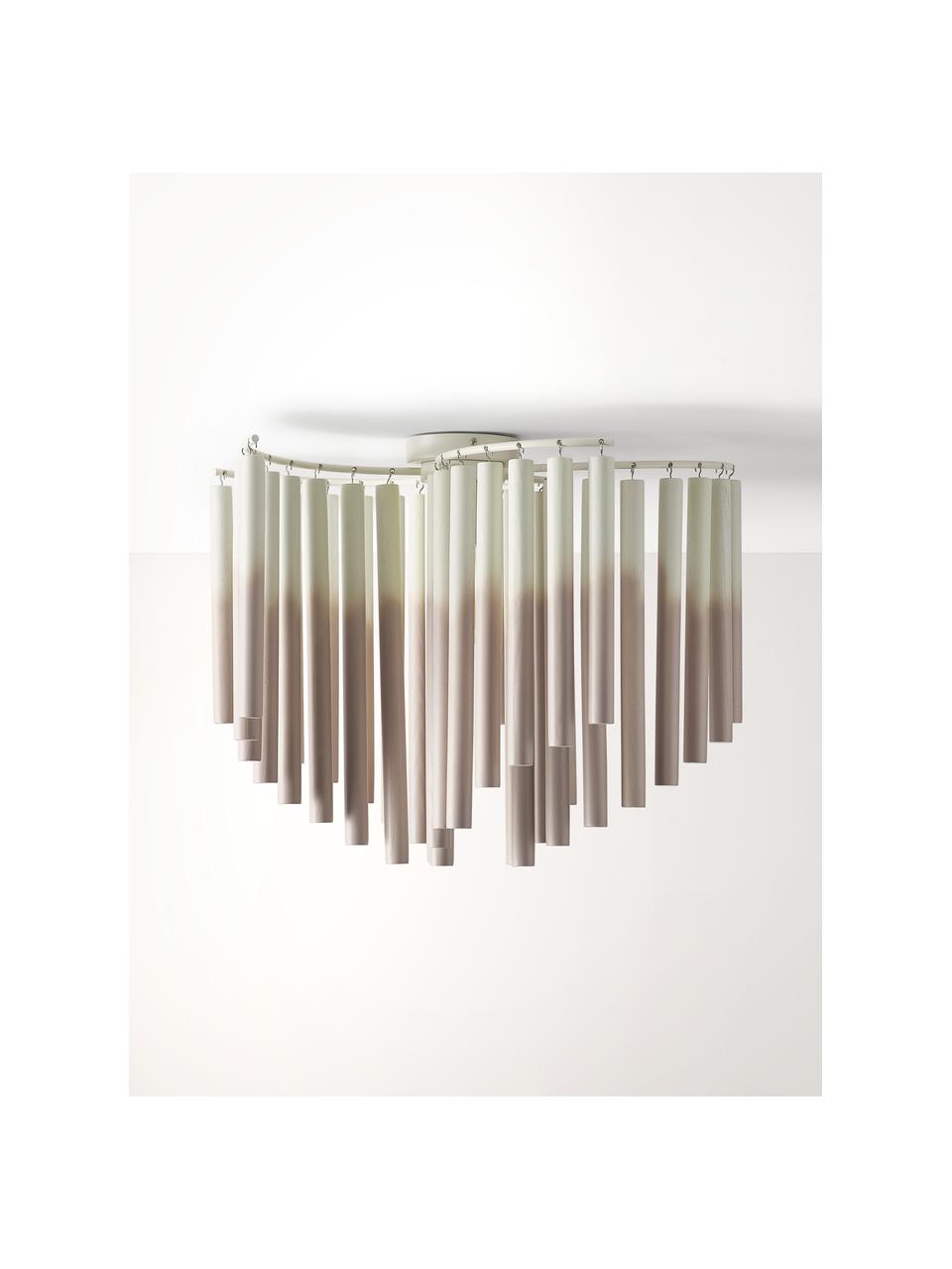 Plafonnier design Coralie, Blanc, beige, Ø 12 x haut. 45 cm