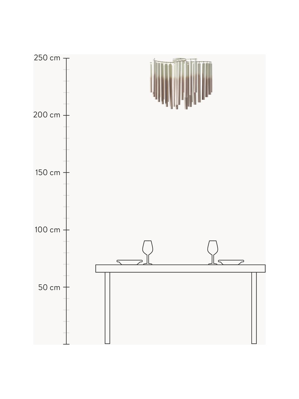 Plafoniera di design Coralie, Paralume: 100 % legno di frassino, Bianco, beige, Ø 12 x Alt. 45 cm