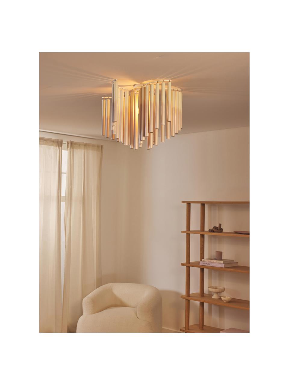 Dizajnová stropná lampa Coralie, Lomená biela, béžová, Ø 12 x V 45 cm