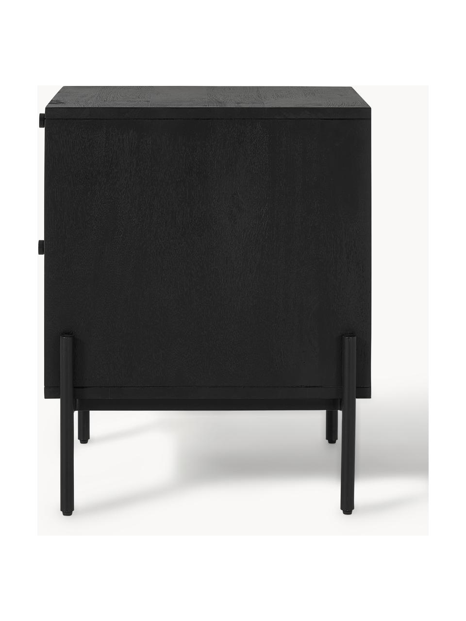 Noční stolek Vienna, Mangové dřevo, černá, Š 45 cm, V 55 cm