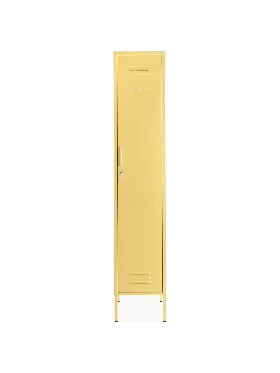 Petite armoire The Skinny, Acier, revêtement par poudre, Jaune pâle, larg. 35 x haut. 183 cm