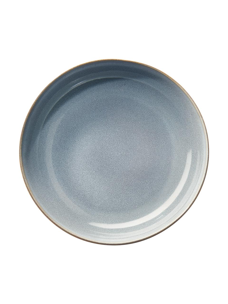 Assiette creuse rustique Saisons, Ø21 cm, 6 pièces, Grès cérame, Bleu, Ø 21 cm