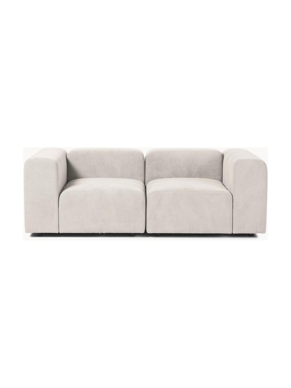 Modulares Sofa Lena (3-Sitzer), Bezug: Webstoff (88% Polyester, , Gestell: Kiefernholz, Schichtholz,, Webstoff Cremeweiss, B 209 x T 106 cm