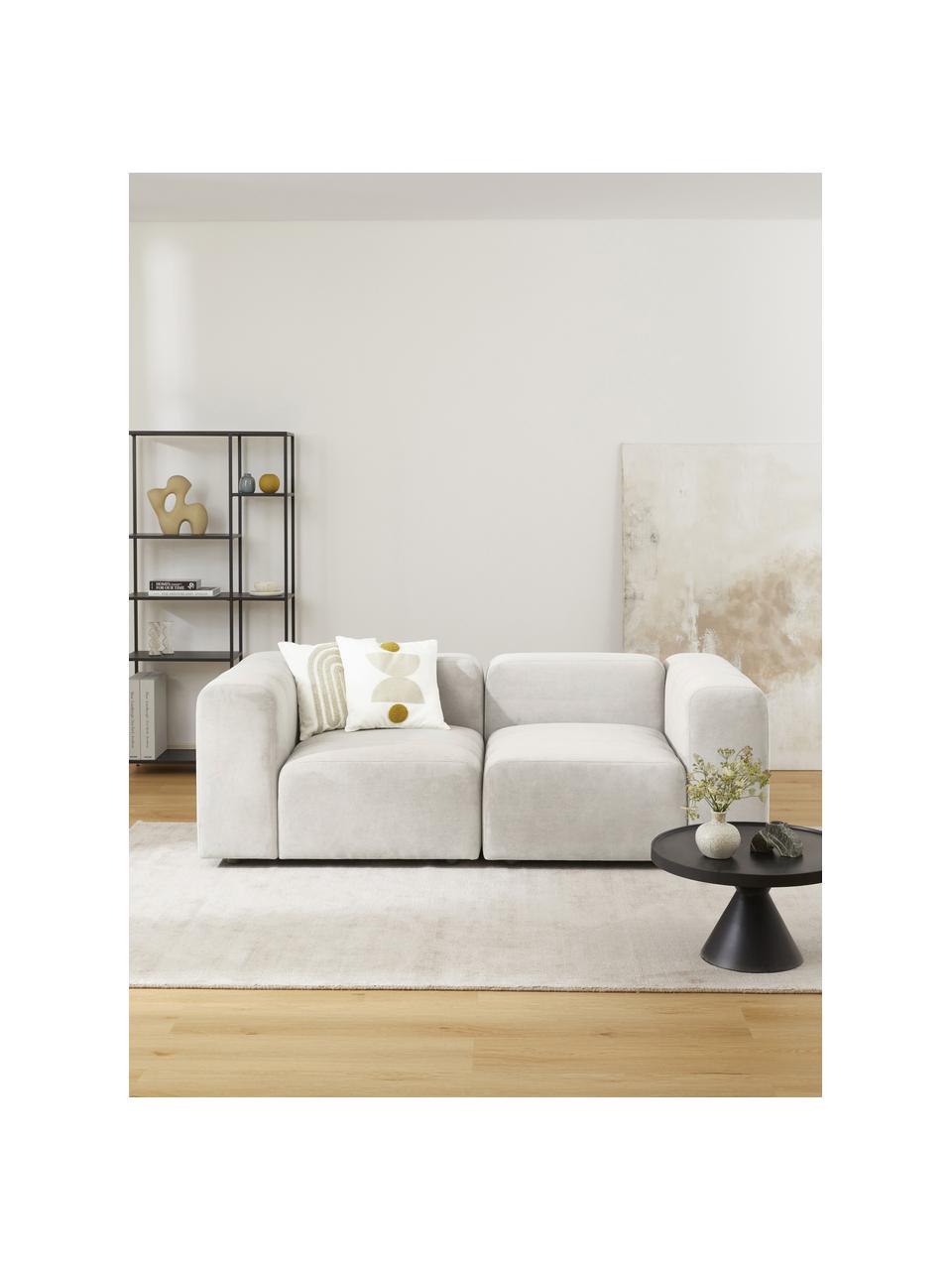 Modulares Sofa Lena (3-Sitzer), Bezug: Webstoff (88% Polyester, , Gestell: Kiefernholz, Schichtholz,, Füße: Kunststoff, Webstoff Cremeweiß, B 209 x T 106 cm