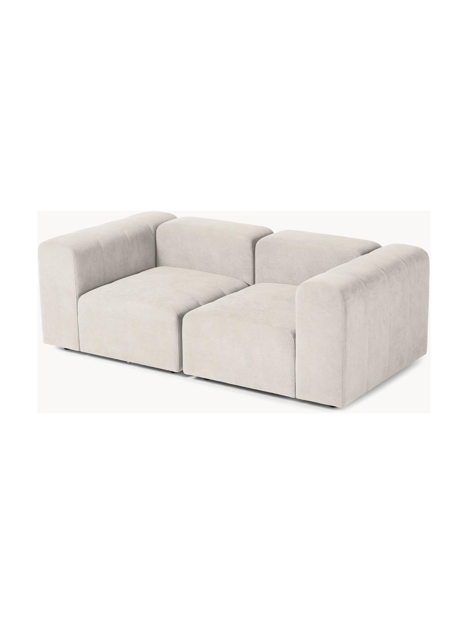 Modulares Sofa Lena (3-Sitzer), Bezug: Webstoff (88% Polyester, , Gestell: Kiefernholz, Schichtholz,, Füße: Kunststoff, Webstoff Cremeweiß, B 209 x T 106 cm