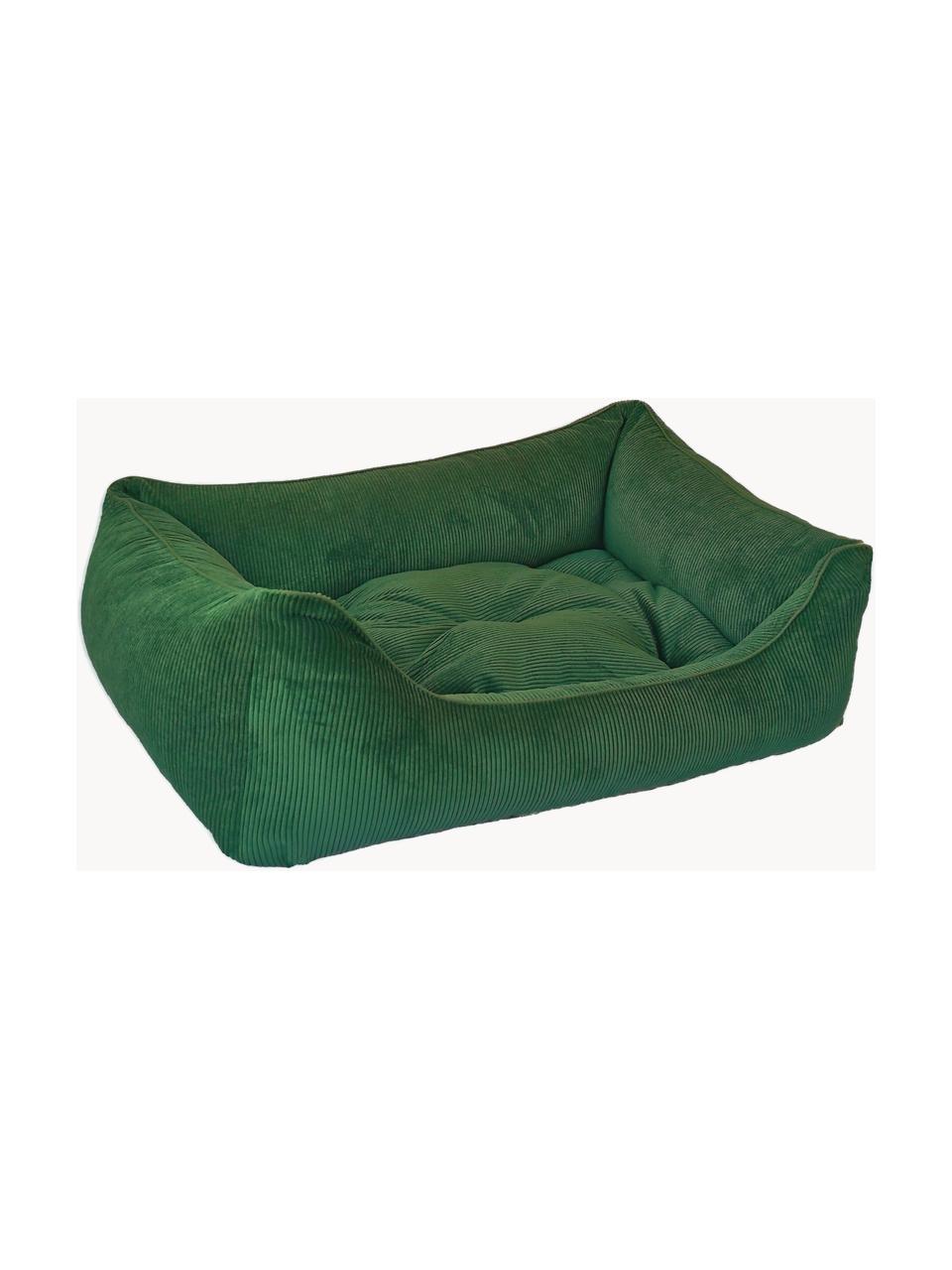 Lit en velours côtelé pour chien Relax, tailles variées, Vert foncé, larg. 90 x prof. 60 cm