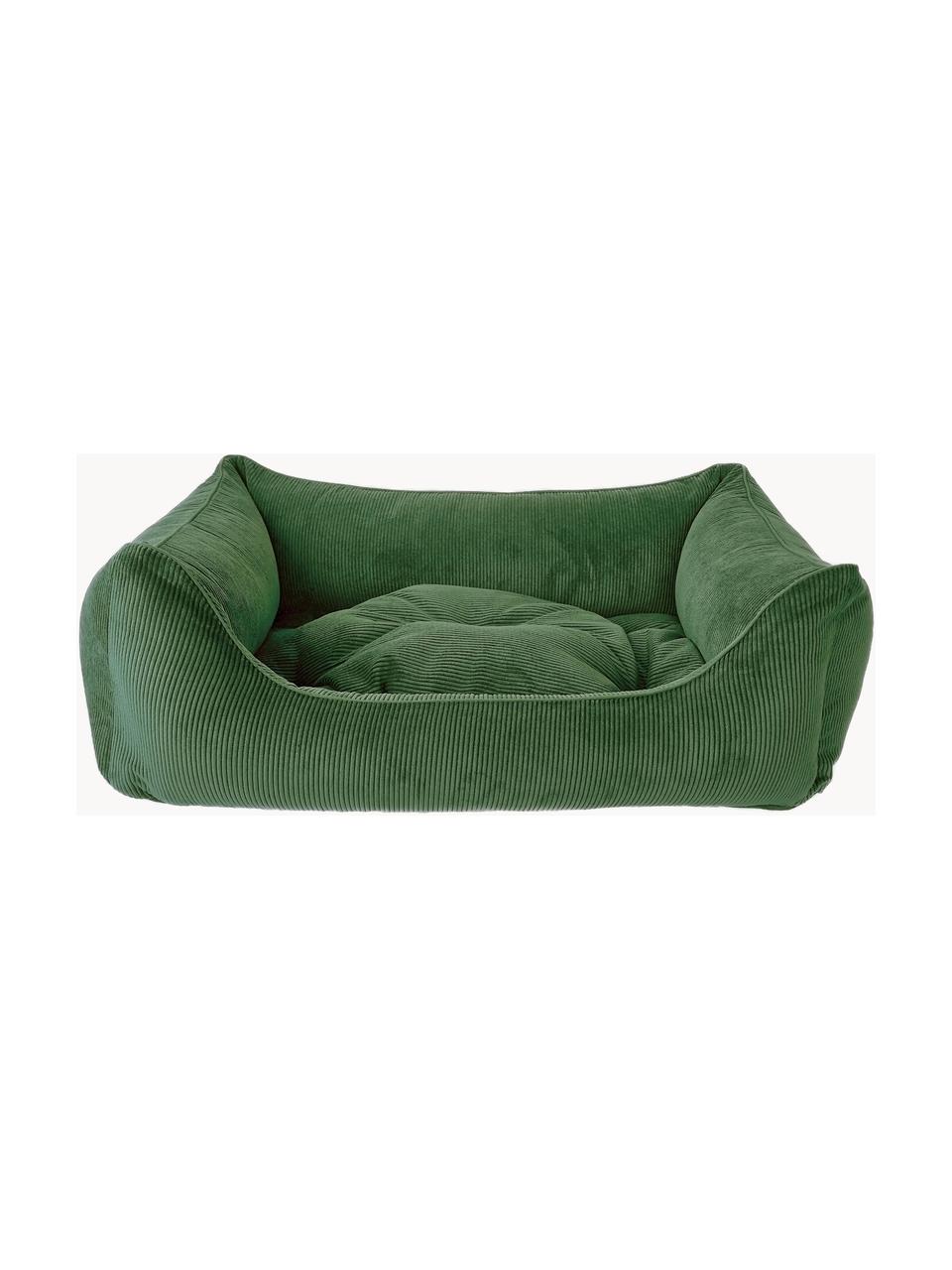 Lit en velours côtelé pour chien Relax, tailles variées, Vert foncé, larg. 90 x prof. 60 cm