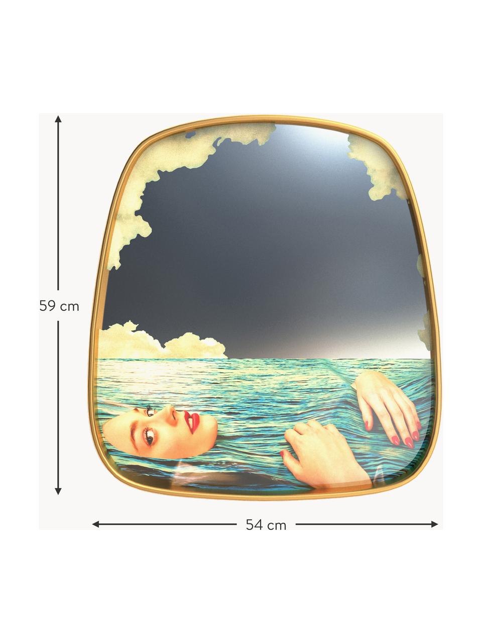 Wandspiegel Sea Girl, Spiegelfläche: Spiegelglas, Rahmen: Mitteldichte Holzfaserpla, Sea Girl, B 54 x H 59 cm