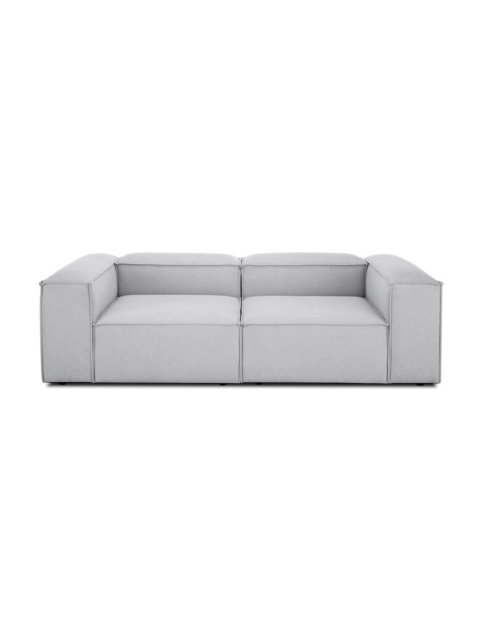 Sofa modułowa Lennon (3-osobowa), Tapicerka: poliester Dzięki tkaninie, Stelaż: lite drewno sosnowe z cer, Nogi: tworzywo sztuczne Materia, Jasnoszara tkanina, S 238 x G 119 cm