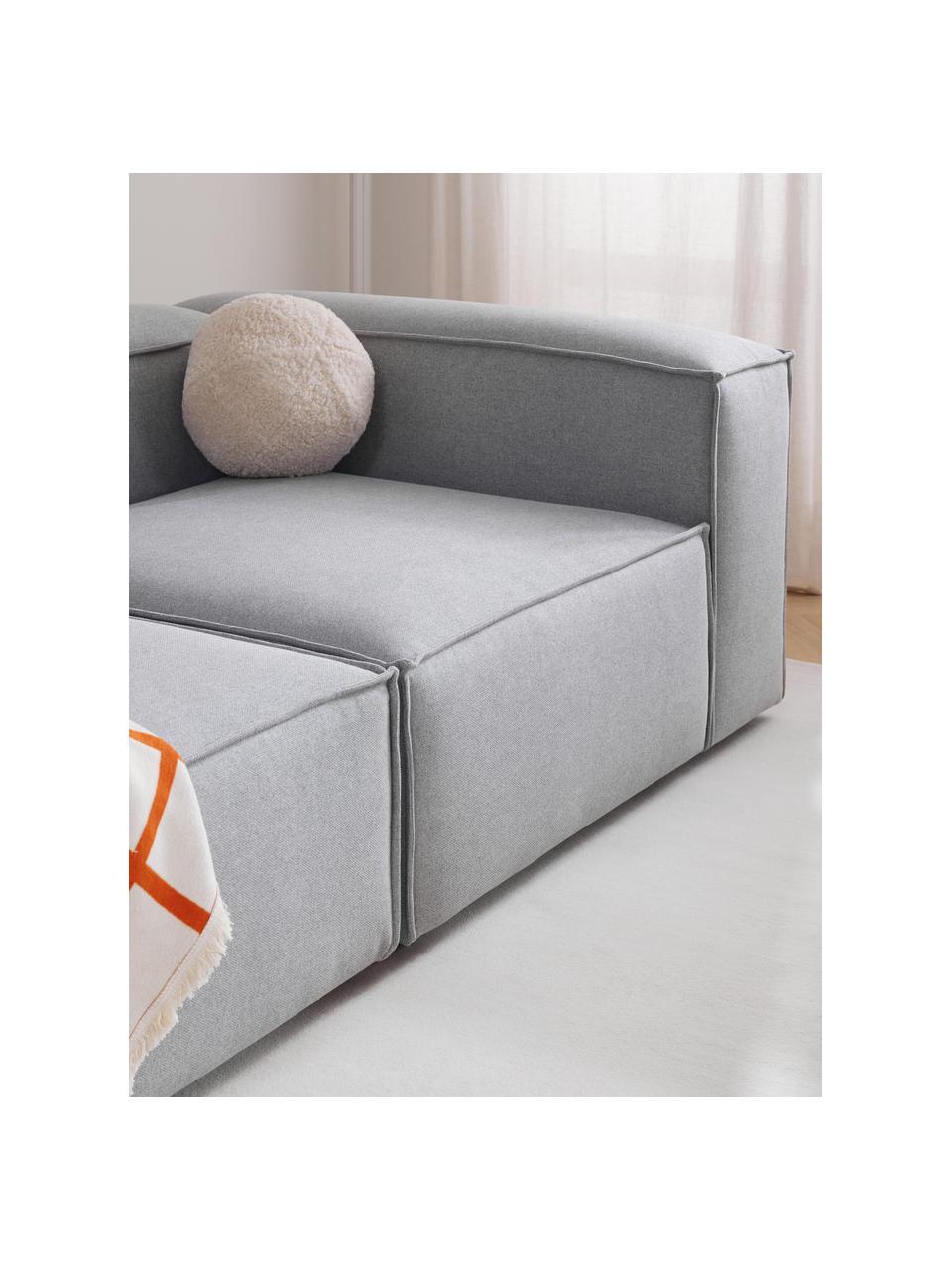 Modulares Sofa Lennon (3-Sitzer), Bezug: 100 % Polyester Der strap, Gestell: Massives Kiefernholz, Spe, Webstoff Grau, B 238 x T 119 cm