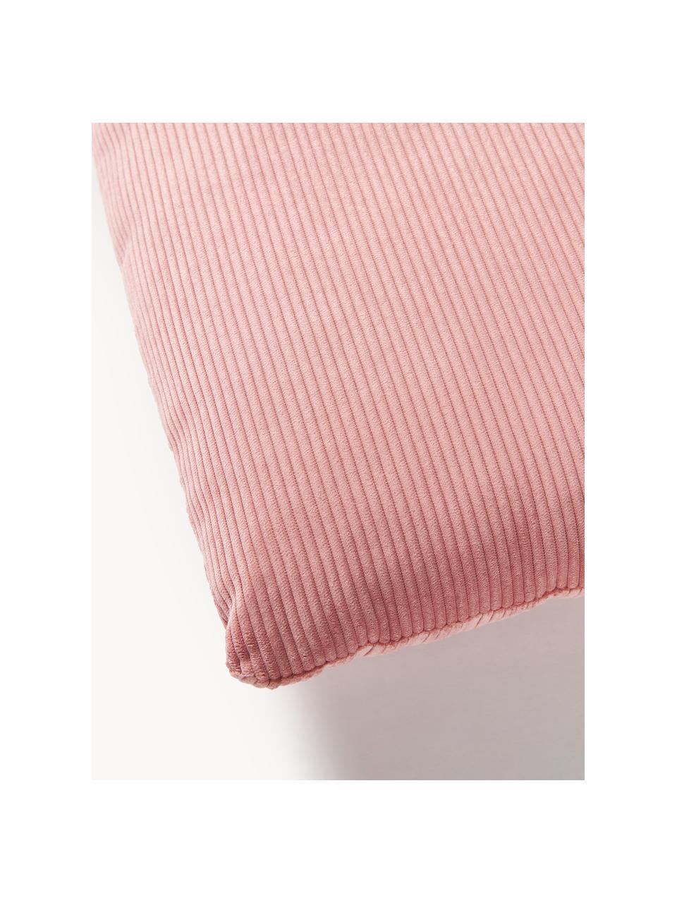 Cojín sofá de pana Melva, Funda: pana (100% poliéster), Pana rosa palo, An 50 x L 50 cm