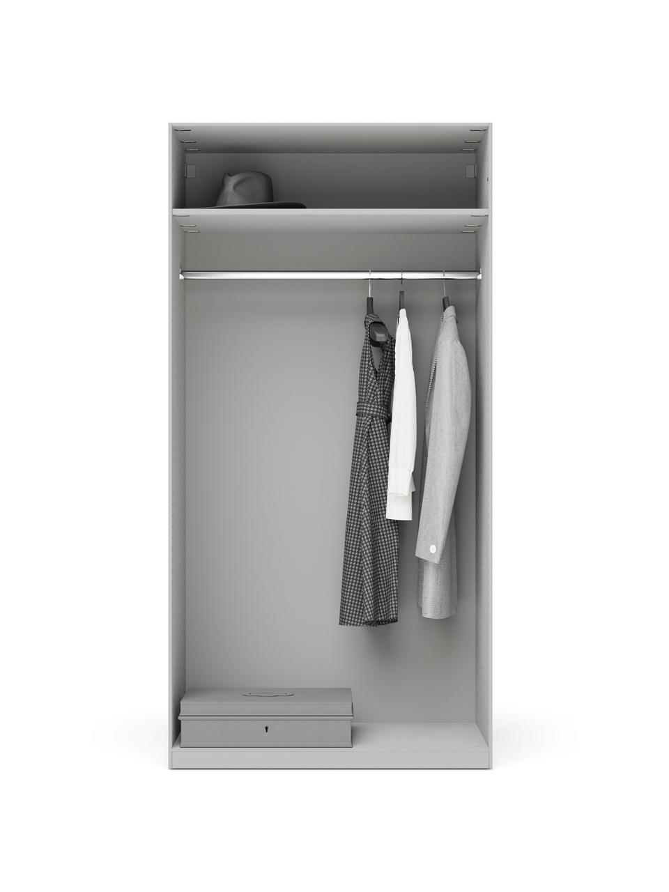 Armario modular Charlotte, 2 puertas (100 cm), diferentes variantes, Estructura: aglomerado con certificad, Gris, Interior Basic (Al 200 cm)