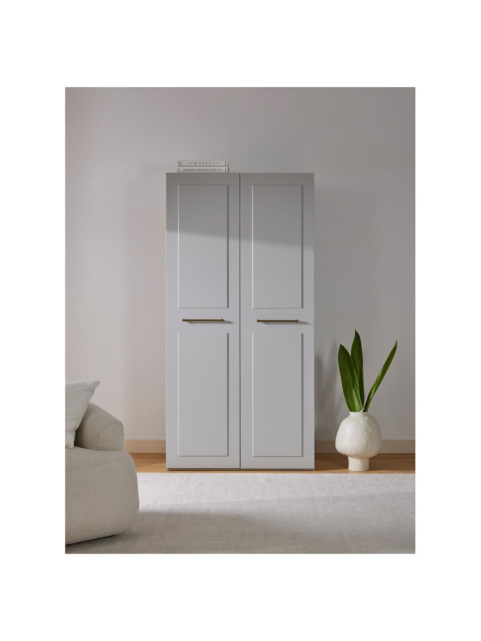 Armoire modulaire à portes battantes Charlotte, larg. 100 cm, plusieurs variantes, Gris, Basic Interior, larg. 100 x haut. 200 cm