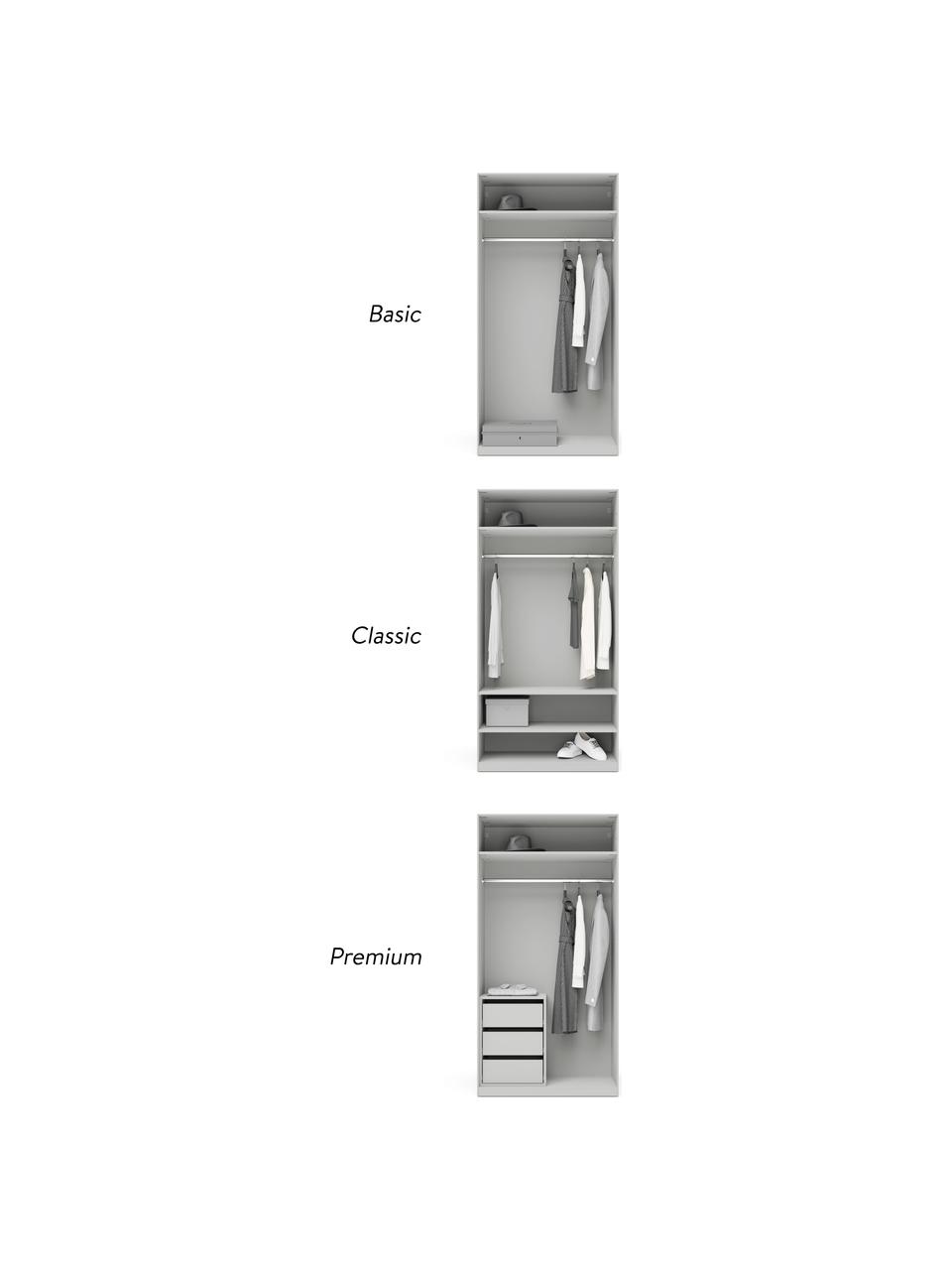 Armoire modulaire à portes battantes Charlotte, larg. 100 cm, plusieurs variantes, Gris, Basic Interior, larg. 100 x haut. 200 cm
