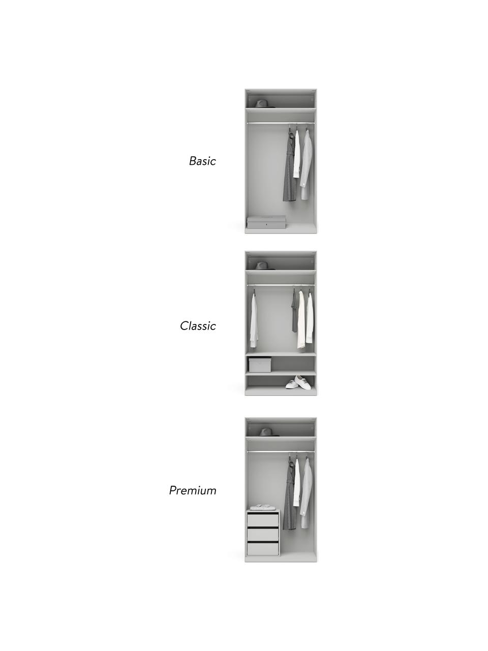 Modulární skříň s otočnými dveřmi Charlotte, šířka 100 cm, více variant, Šedá, Interiér Basic, Š 100 x V 200 cm