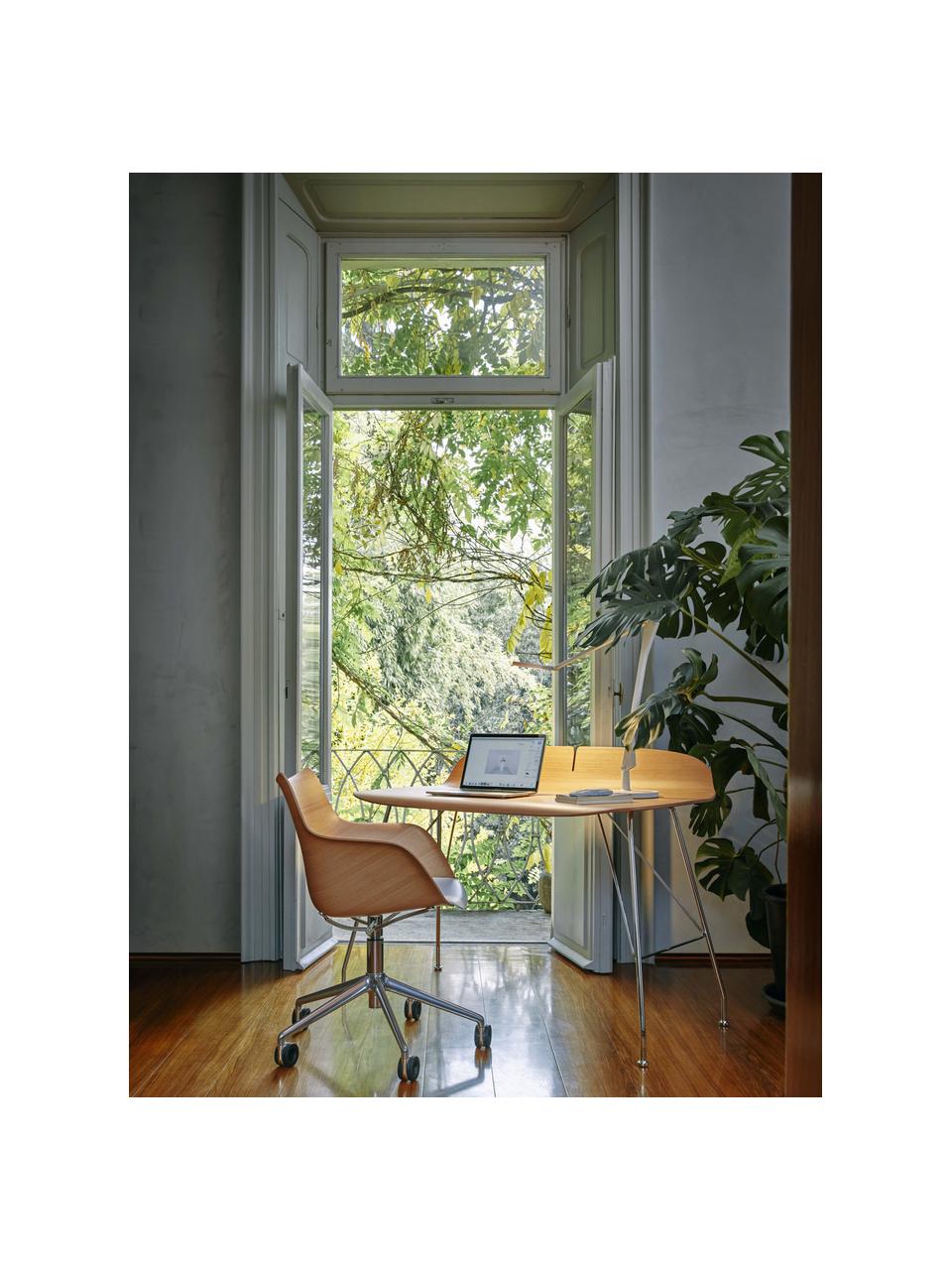 Chaise de bureau avec accoudoirs réglable en hauteur Q/Wood, Bois, blanc, larg. 62 x prof. 60 cm