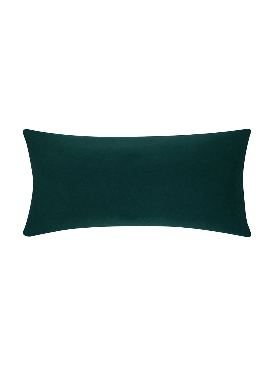 Tmavě zelený flanelový povlak na polštář, 2 ks, Tmavě zelená, Š 40 cm, D 80 cm