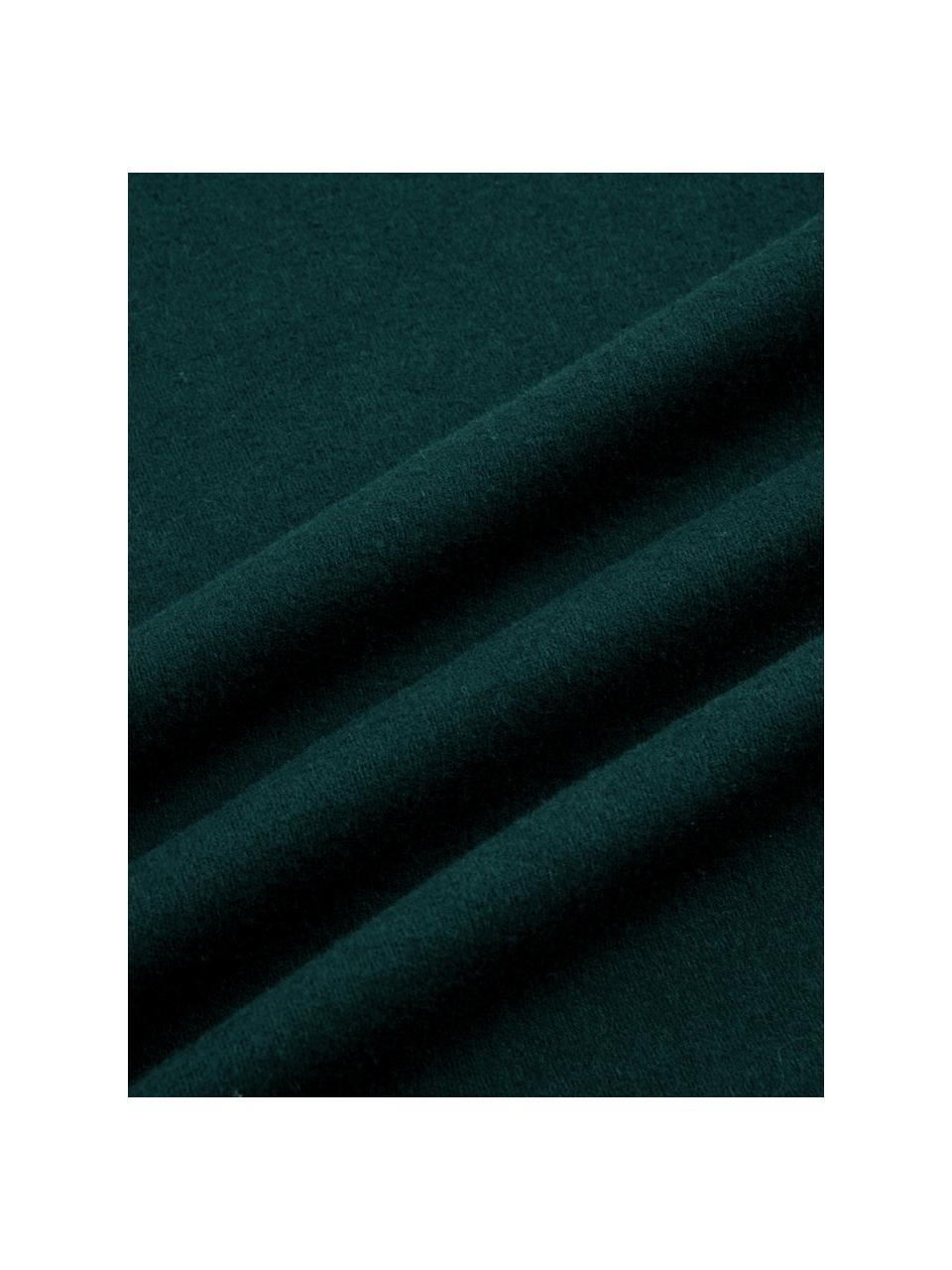 Tmavě zelený flanelový povlak na polštář, 2 ks, Tmavě zelená, Š 40 cm, D 80 cm